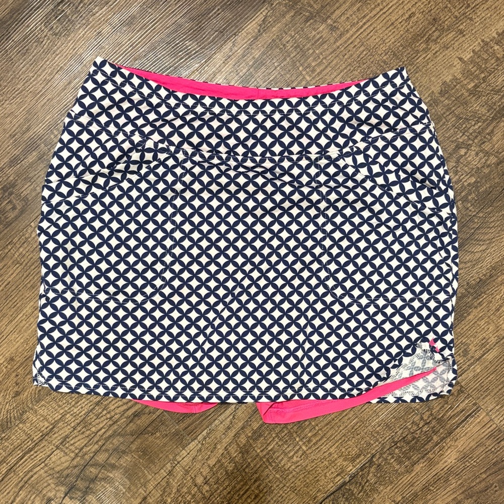 Jofit Blue and White Mini Skirt with Pink Accents